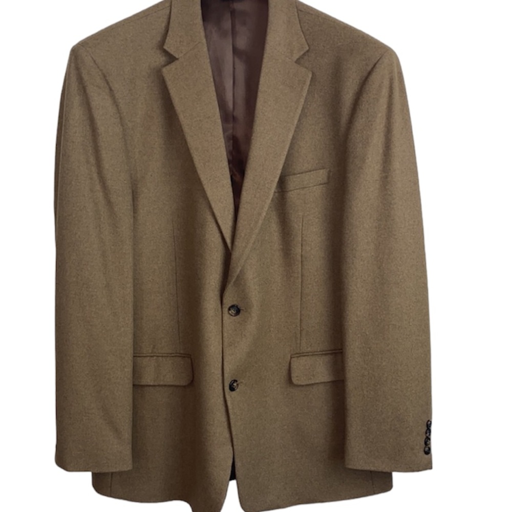 Men’s Jos. A Banks 46XL classic tan wool sport coat blazer silk lined